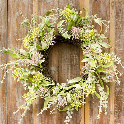 Rynx | Pink Wildflowers and Berries Wreath
