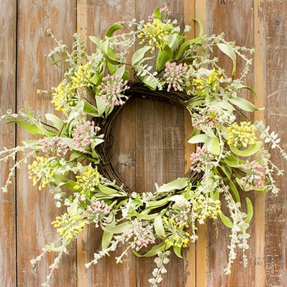 Rynx | Pink Wildflowers and Berries Wreath