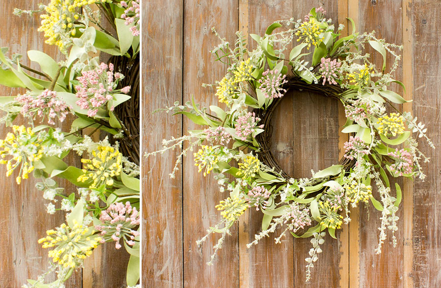 Rynx | Pink Wildflowers and Berries Wreath