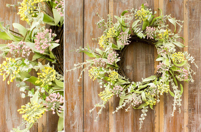 Rynx | Pink Wildflowers and Berries Wreath