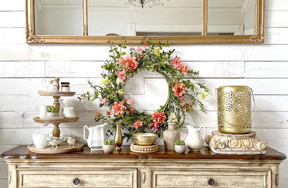 Rynx | Pink Wildflowers and Berries Wreath