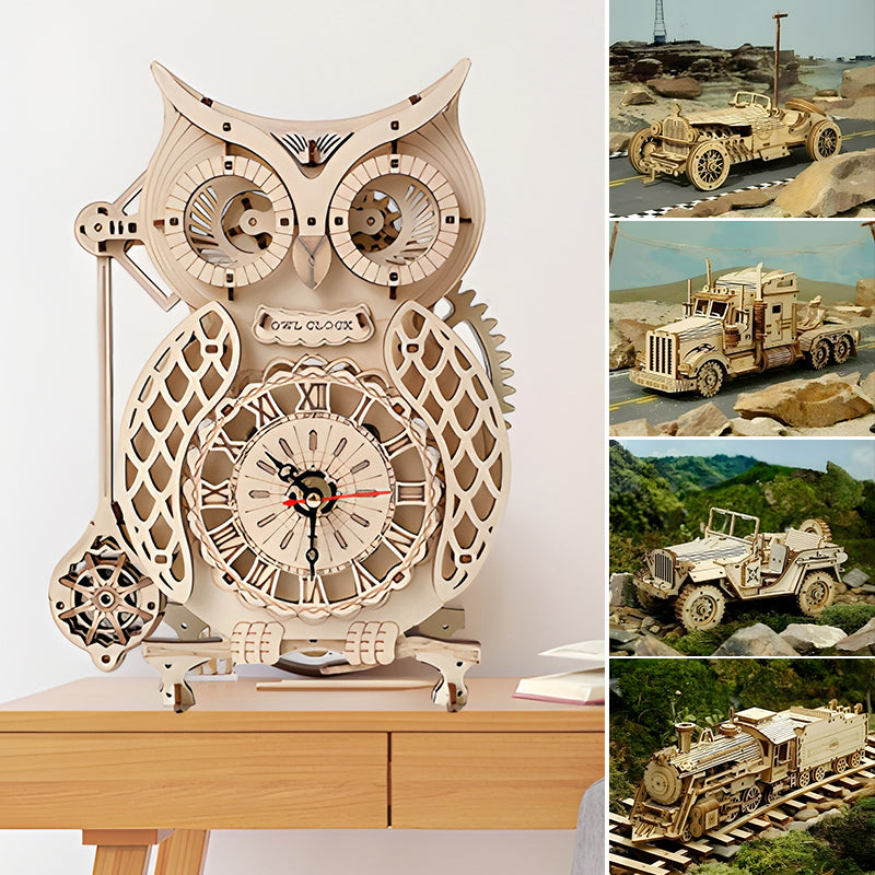Rynx | Super mechanical wooden model puzzle set🦉