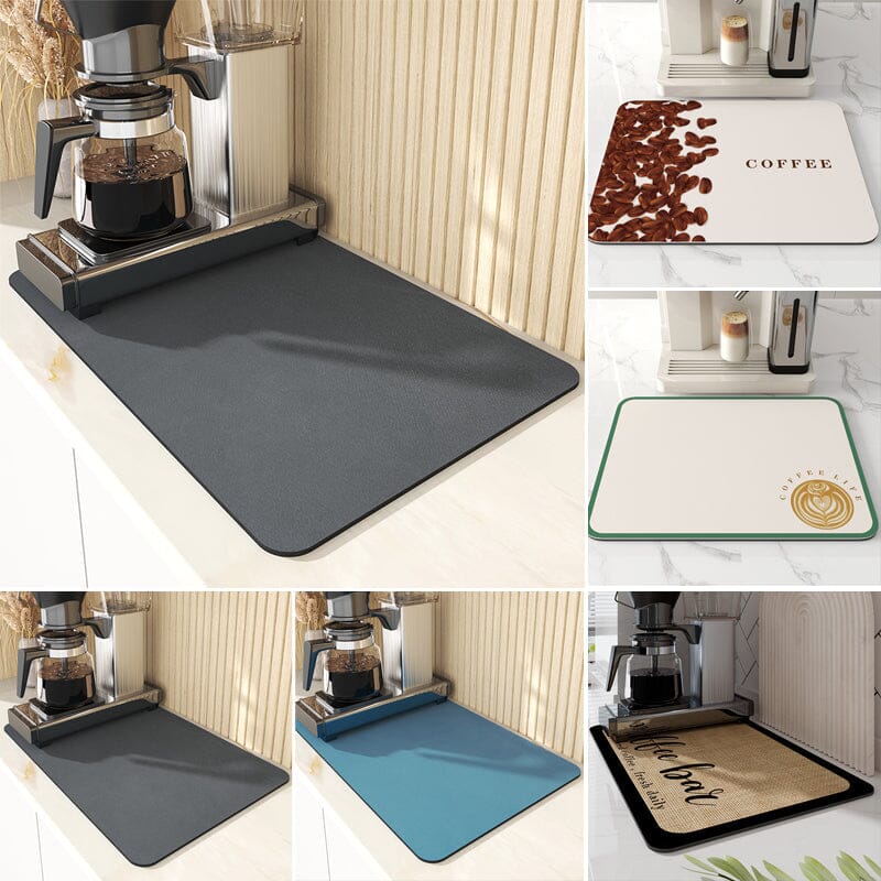 Rynx | Kitchen Super Absorbent Draining Mat, Quick Drying Dish Coffee Mat