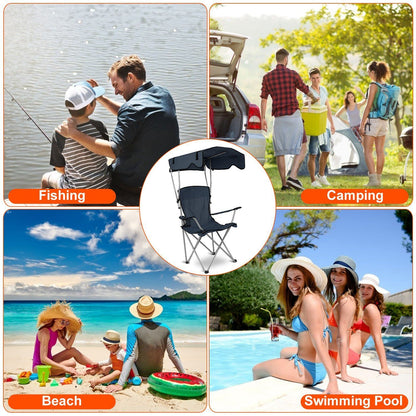 Rynx | Foldable Beach Cape Chair Sun Protection with Cup Holder