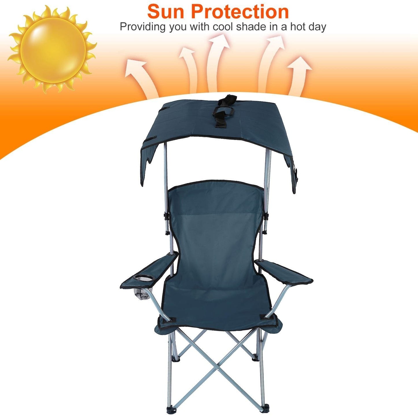 Rynx | Foldable Beach Cape Chair Sun Protection with Cup Holder