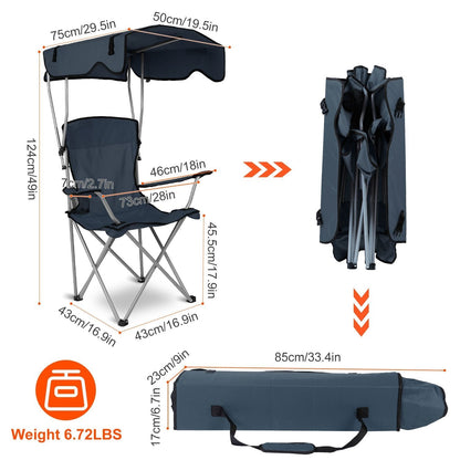 Rynx | Foldable Beach Cape Chair Sun Protection with Cup Holder