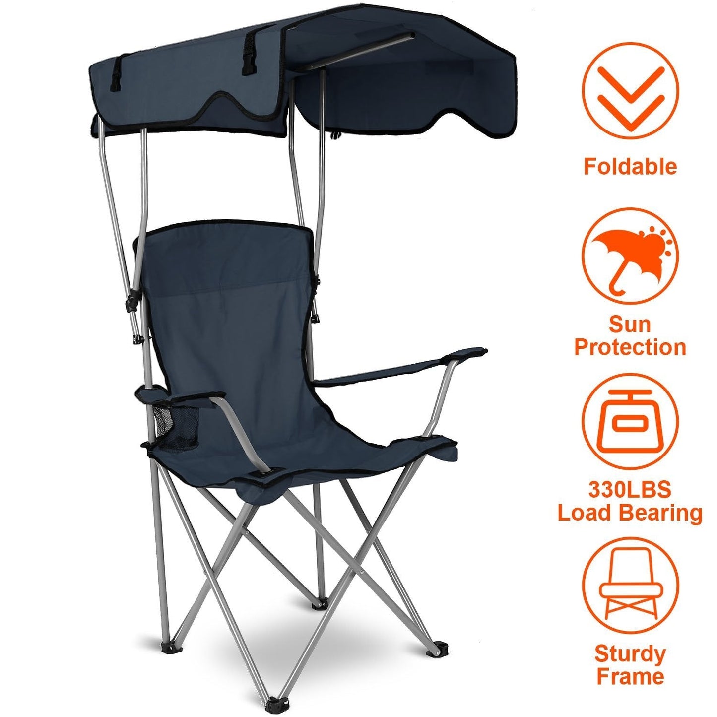Rynx | Foldable Beach Cape Chair Sun Protection with Cup Holder