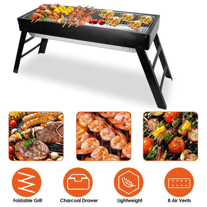 Rynx | Foldable Charcoal BBQ Grill Stainless Steel Grill Net