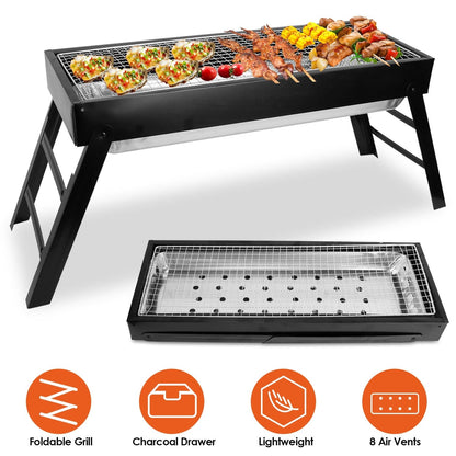 Rynx | Foldable Charcoal BBQ Grill Stainless Steel Grill Net