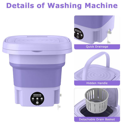 Rynx | Foldable Washing Machine with Removable Drain Basket