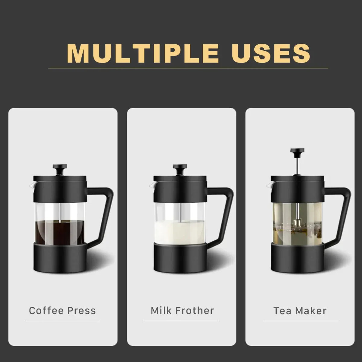 Rynx | French Press Coffee Maker - Borosilicate Glass - Perfect Taste - Sustainable Design