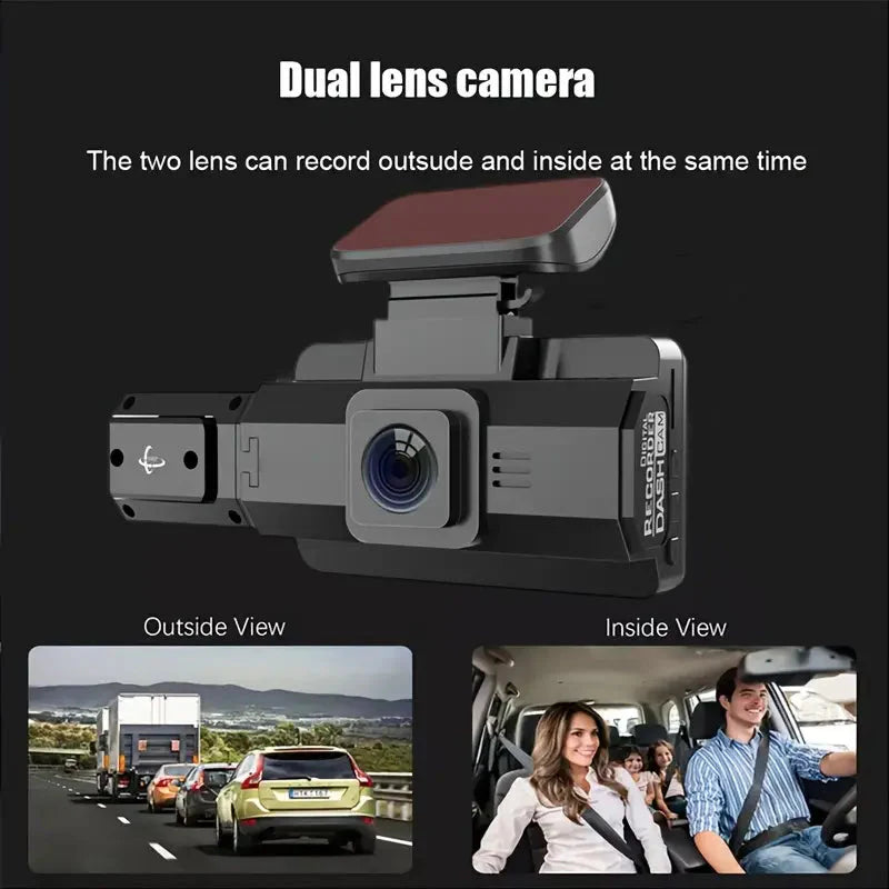 Rynx | Full HD 1080P Dual Car Dash Cam Night Vision with Front and Indoor Viewing