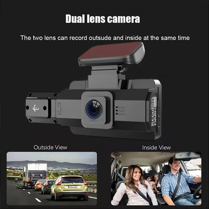 Rynx | Full HD 1080P Dual Car Dash Cam Night Vision with Front and Indoor Viewing