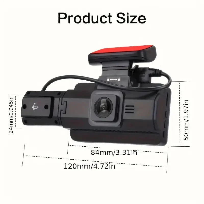 Rynx | Full HD 1080P Dual Car Dash Cam Night Vision with Front and Indoor Viewing