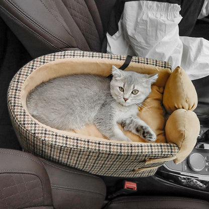 Rynx | Houndstooth Lookout Console Bow Pet Car Seat