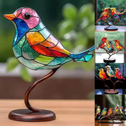 Rynx | ElegantAviary | Colorful Birds on Branch Desk Ornaments