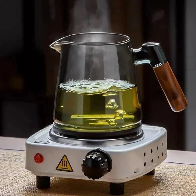 Rynx | Glass Teapot With Infuser - 600 Ml - Wooden Handle - Perfect For Tea Lovers
