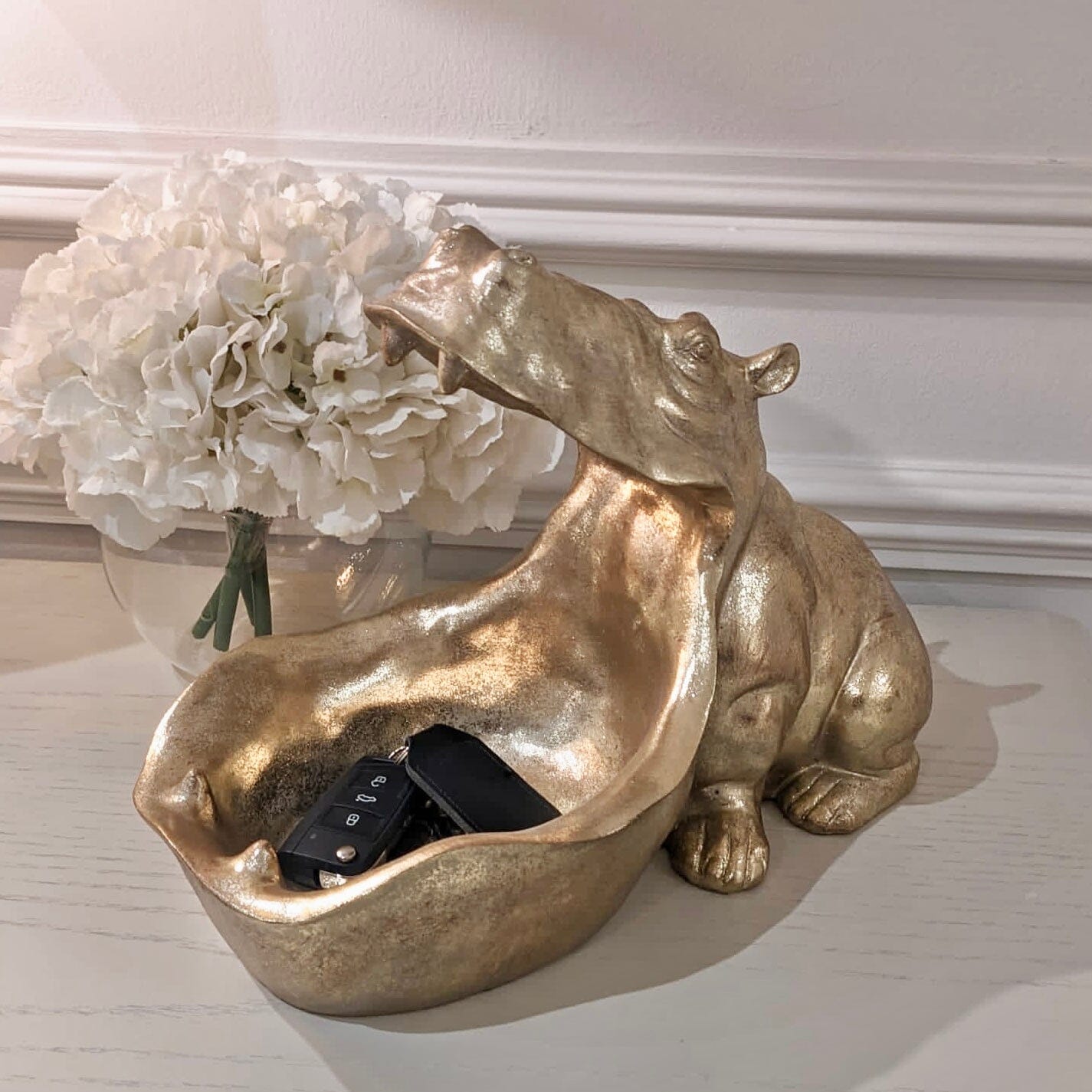 Rynx | Gold Hippo Decorative Storage Bowl