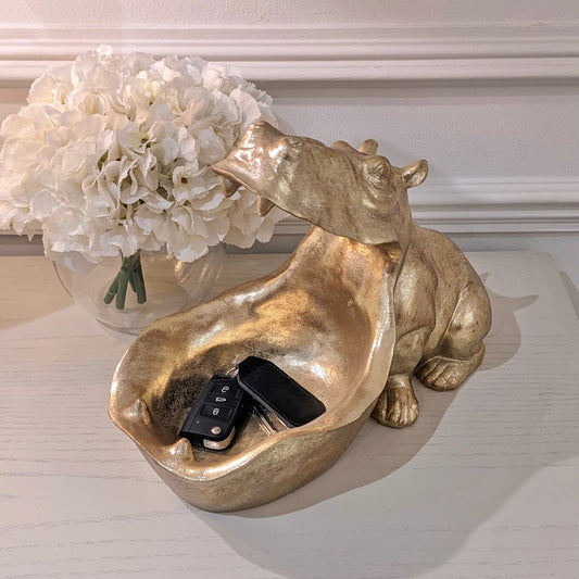 Rynx | Gold Hippo Decorative Storage Bowl