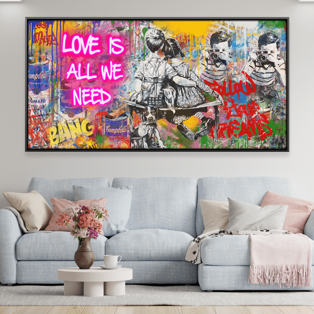 Rynx | Graffiti Banksy Love Is All We Need Canvas