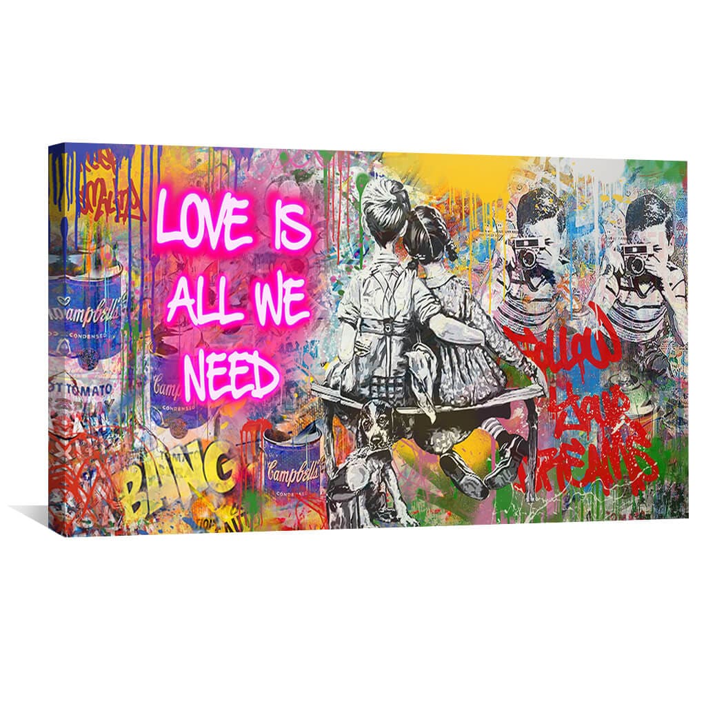 Rynx | Graffiti Banksy Love Is All We Need Canvas