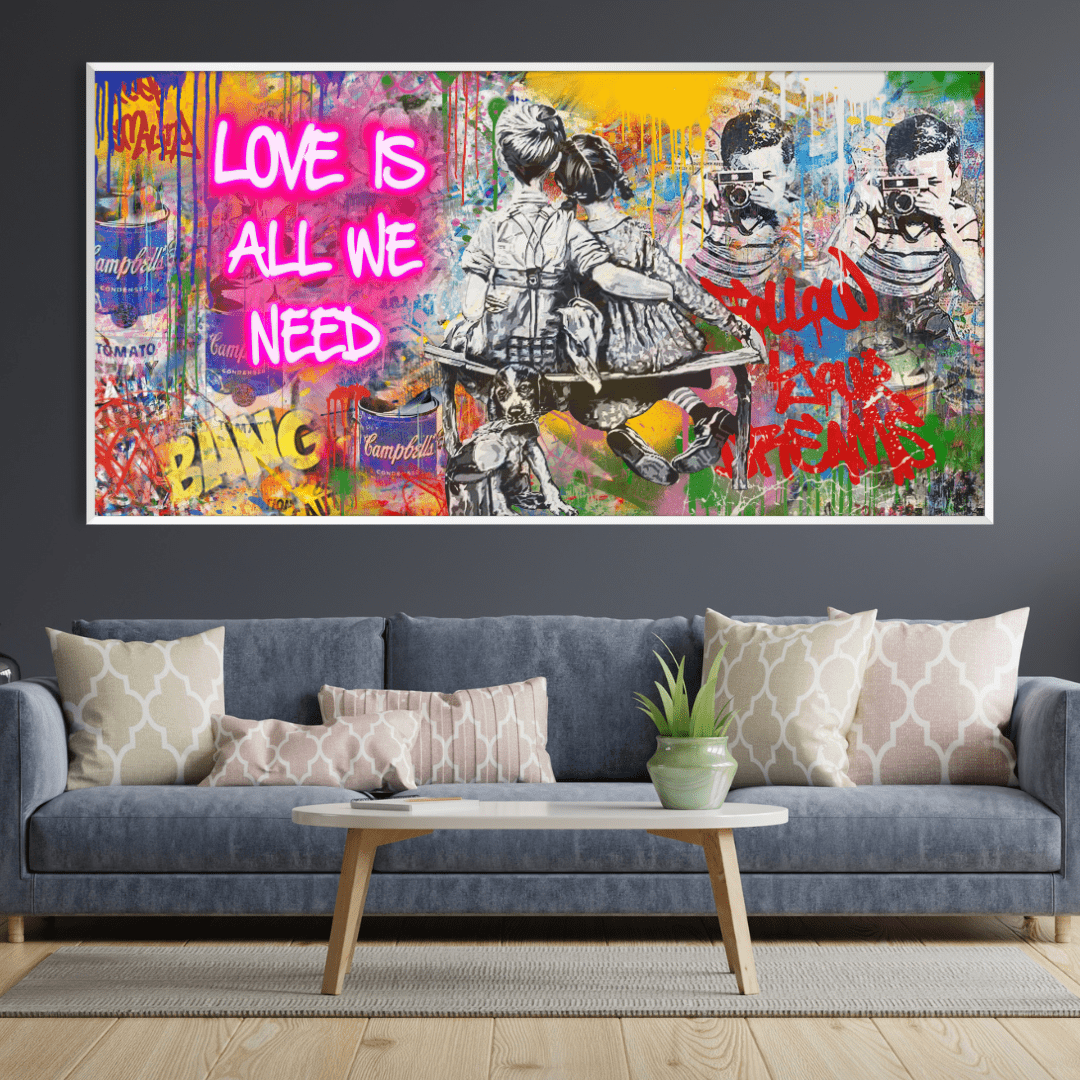 Rynx | Graffiti Banksy Love Is All We Need Canvas