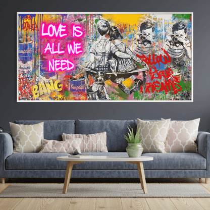 Rynx | Graffiti Banksy Love Is All We Need Canvas