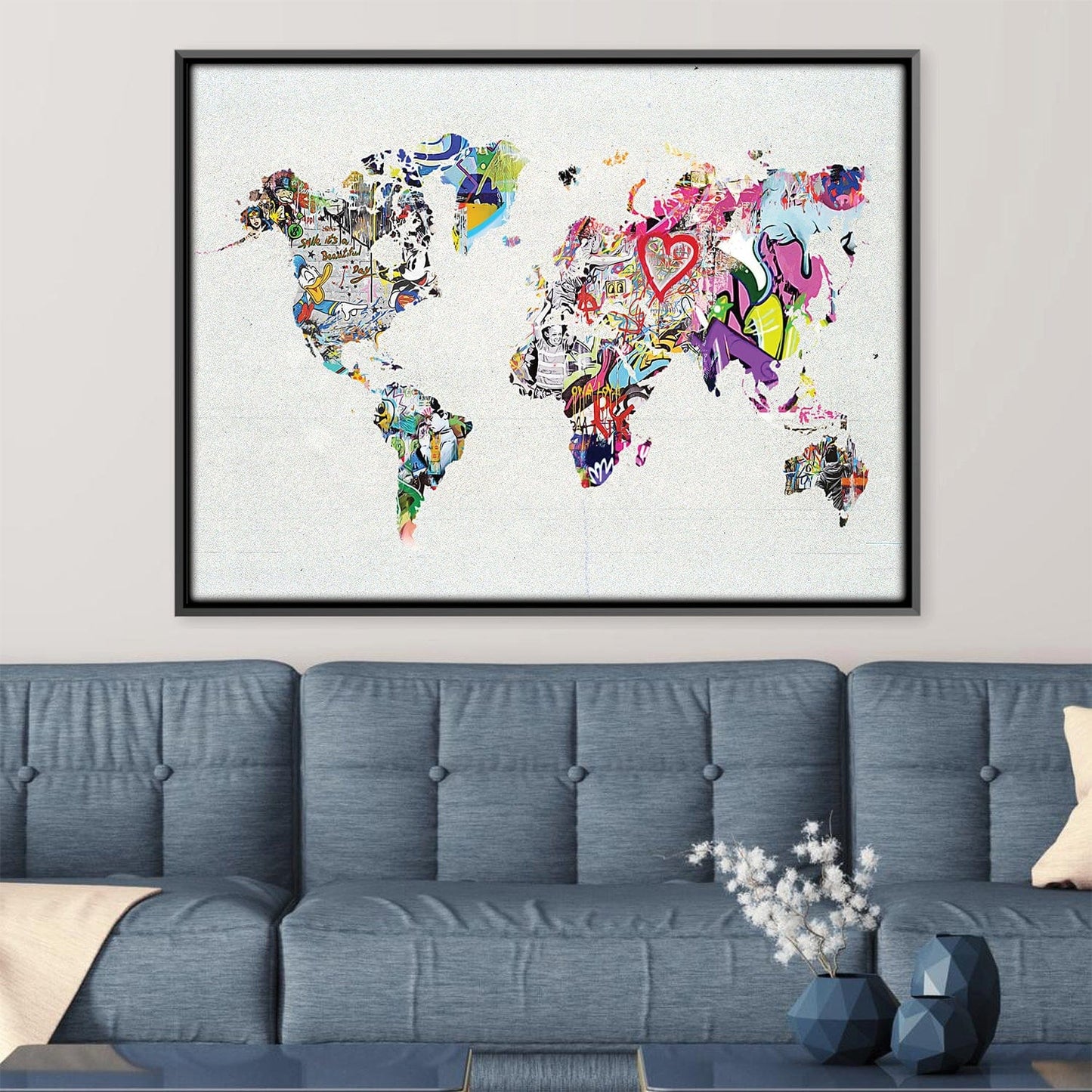 Rynx | Graffiti World Map Canvas