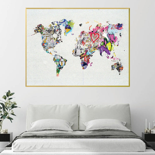 Rynx | Graffiti World Map Canvas