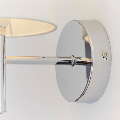 Rynx | Hadleigh Silver Wall Lamp with Cream Silk Imitation Shade
