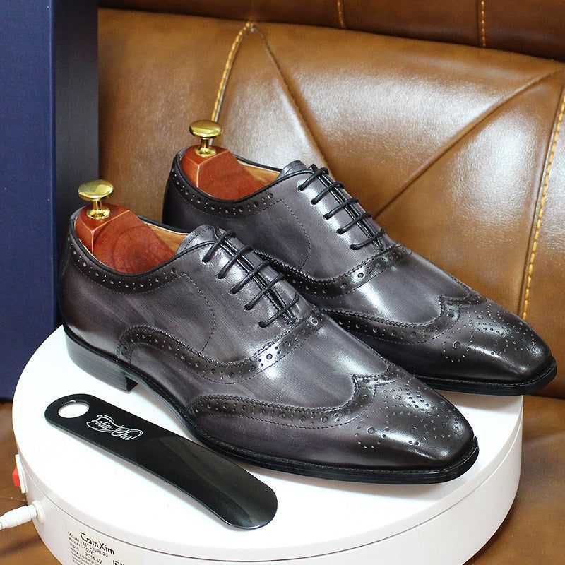 Rynx | Handcrafted Men's Oxford Shoes Leather Brogue Dress Classic Business Formal Shoes