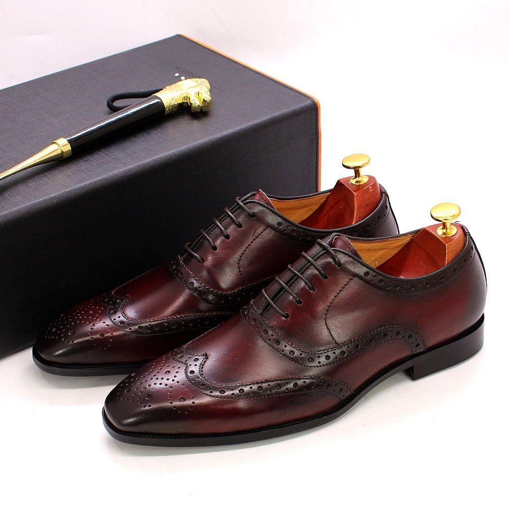 Rynx | Handcrafted Men's Oxford Shoes Leather Brogue Dress Classic Business Formal Shoes