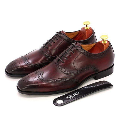 Rynx | Handcrafted Men's Oxford Shoes Leather Brogue Dress Classic Business Formal Shoes
