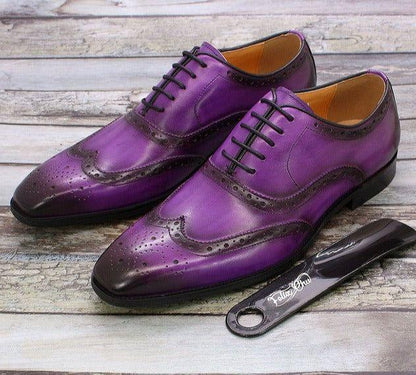 Rynx | Handcrafted Men's Oxford Shoes Leather Brogue Dress Classic Business Formal Shoes
