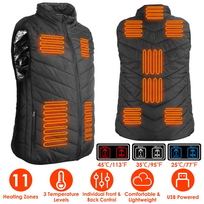 Rynx | Heated vest electric USB jacket with 3 temperature levels