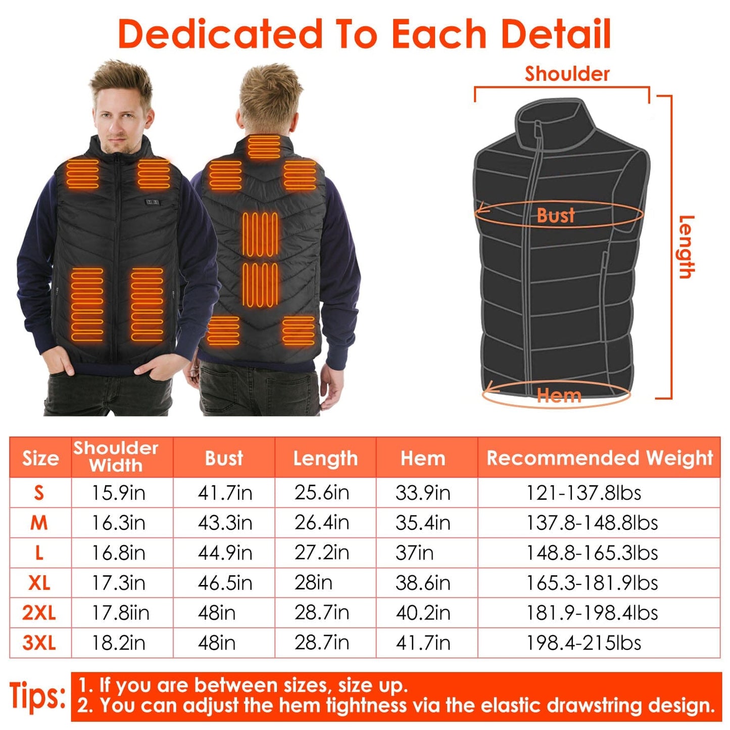 Rynx | Heated vest electric USB jacket with 3 temperature levels