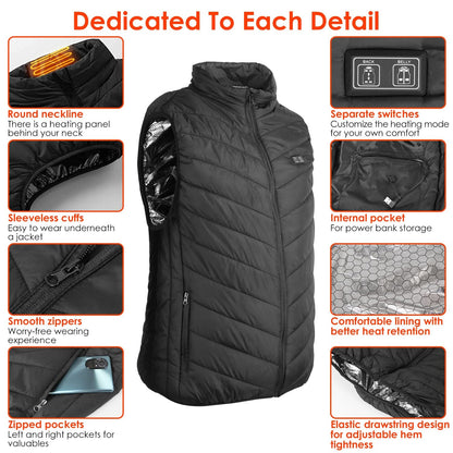 Rynx | Heated vest electric USB jacket with 3 temperature levels