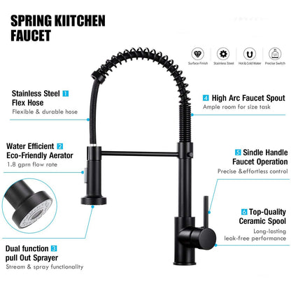 Rynx | High Arc Spring Kitchen Faucet