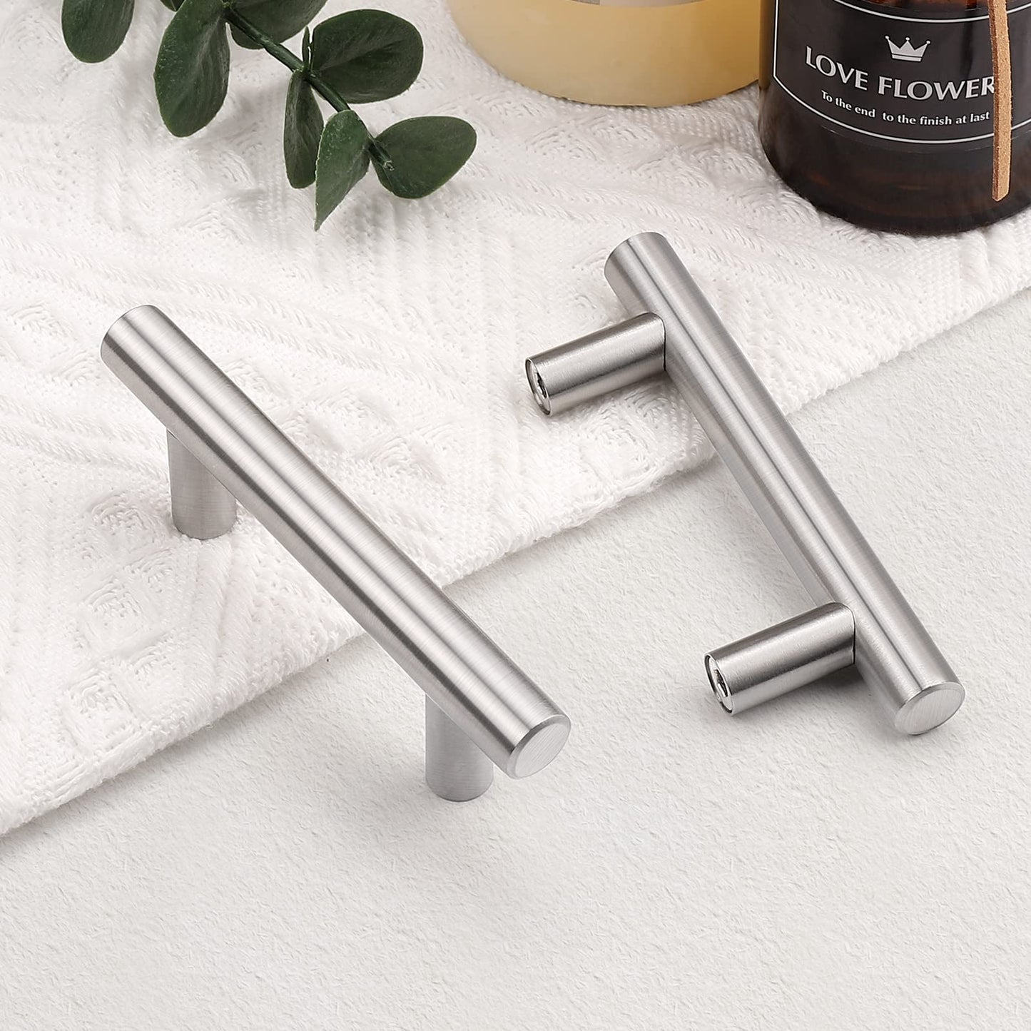 Rynx | Brushed Nickel Modern Stainless Steel Drawer Hardware T-Bar Handles