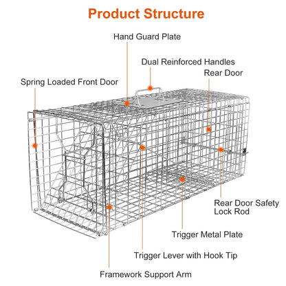 Rynx | Human Fang and Release Live Animal Collapsible Galvanized Wire Basket