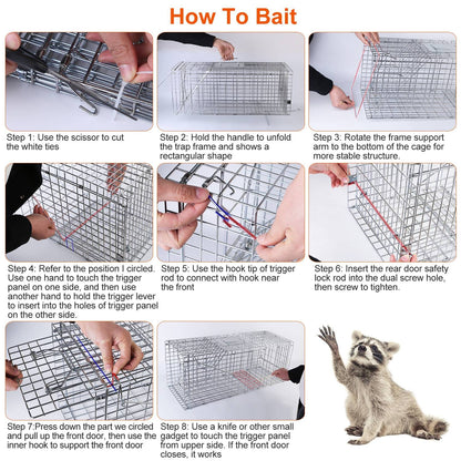 Rynx | Human Fang and Release Live Animal Collapsible Galvanized Wire Basket