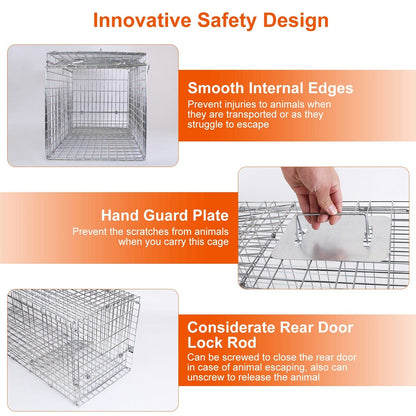 Rynx | Human Fang and Release Live Animal Collapsible Galvanized Wire Basket