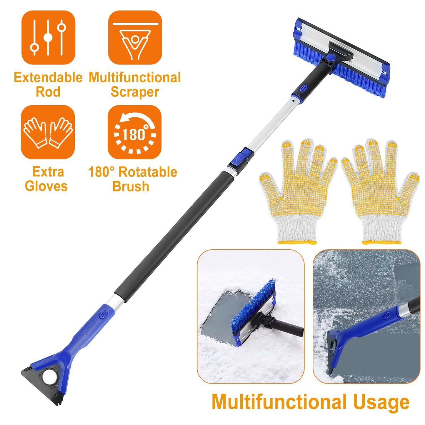 Rynx | Ice Scraper Expandable Telescopic Snow Remover