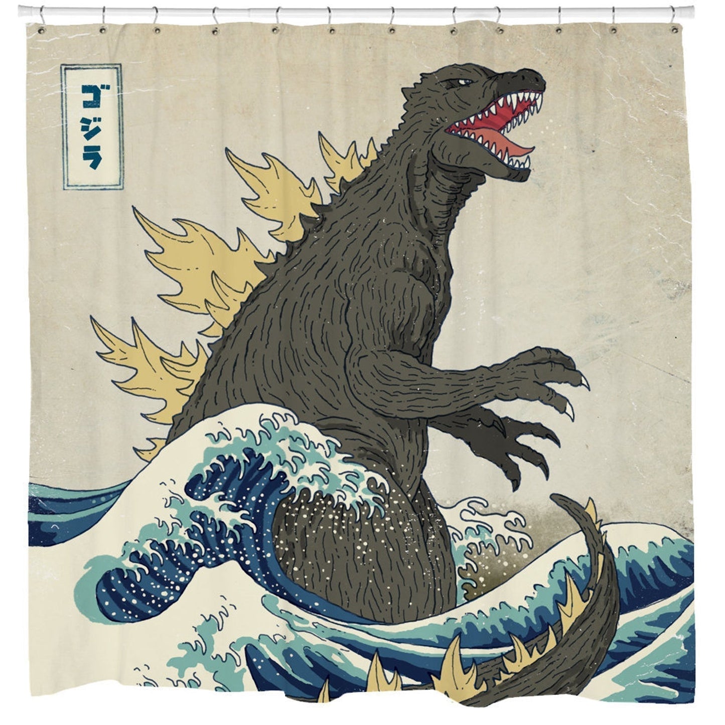 Rynx | The Great Monster Off Kanagawa Shower Curtain
