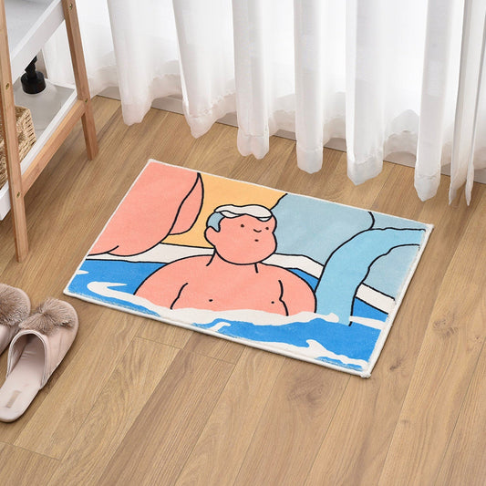 Rynx | Hot Spring Boys Bathroom Mat, Multiple Sizes Non-Slip Bath Mat, Bathroom Rugs, Non-Slip Toilet Mat, Soft Thick Bathroom Rug, Art Bathroom Mats, Best Bath Mats, Non-Slip Shower Mat, Toilet Mat