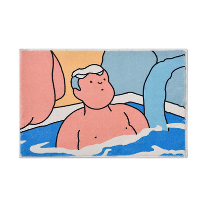 Rynx | Hot Spring Boys Bathroom Mat, Multiple Sizes Non-Slip Bath Mat, Bathroom Rugs, Non-Slip Toilet Mat, Soft Thick Bathroom Rug, Art Bathroom Mats, Best Bath Mats, Non-Slip Shower Mat, Toilet Mat