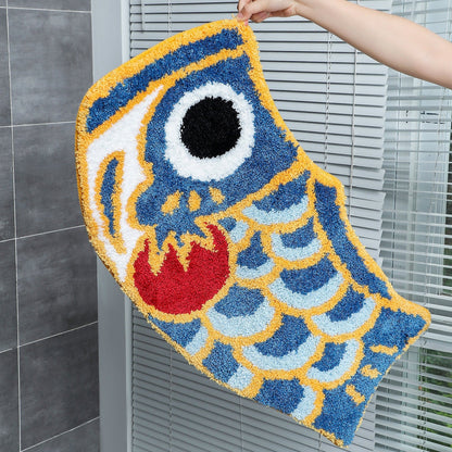 Rynx | Cute blue koi fish bath mat, Japanese carp bath rug