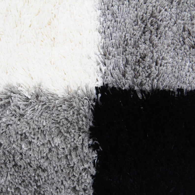 Rynx | Black and White Checkered Pattern Ultra Soft Bathroom Rug, Bathroom Rug in Multiple Sizes, Plush Water Absorbent, Non-Slip Toilet Rug in Multiple Sizes, Black and White Thick Bathroom Rug, Art Bathroom Mats, Best Bath Rugs, Hot Shower Mat