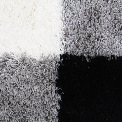 Rynx | Black and White Checkered Pattern Ultra Soft Bathroom Rug, Bathroom Rug in Multiple Sizes, Plush Water Absorbent, Non-Slip Toilet Rug in Multiple Sizes, Black and White Thick Bathroom Rug, Art Bathroom Mats, Best Bath Rugs, Hot Shower Mat