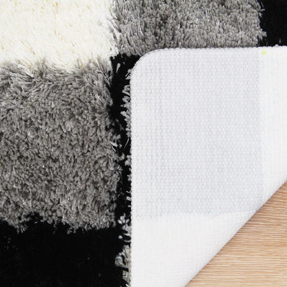 Rynx | Black and White Checkered Pattern Ultra Soft Bathroom Rug, Bathroom Rug in Multiple Sizes, Plush Water Absorbent, Non-Slip Toilet Rug in Multiple Sizes, Black and White Thick Bathroom Rug, Art Bathroom Mats, Best Bath Rugs, Hot Shower Mat